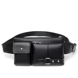 Men’s Casual Multi Function Leather Waist Bag Outdoor Men’s Handbag