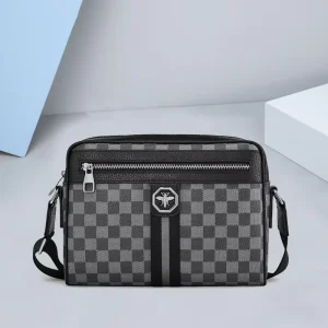 Men’s Casual PVC High end Large Capacity Waterproof Trendy Fashion Business Crossbody Bag