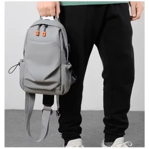 Men’s Casual Polyester Crossbody Bag Waterproof Outdoor Sports Shoulder Phone Bag with Zipper Closure