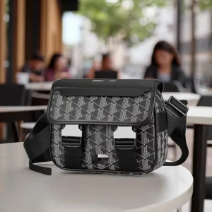 Men’s Casual Single Shoulder Leather Sports Bag Men’s Crossbody Bag Men’s PU Messenger Bag Crossbody Polyester Lining
