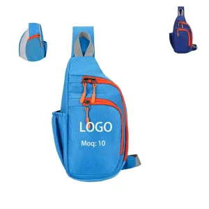 Men’s Casual Sport Shoulder Bag with Zipper Closure Custom Logo Waterproof Nylon Fabric Crossbody Chest Sling Bag
