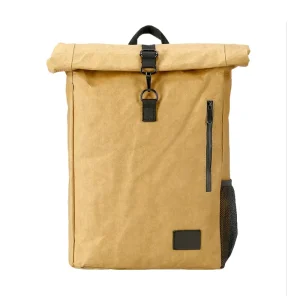 Men’s Casual Sports Dry Bag Backpack Black Waterproof Heavy Duty Durable Button Kraft Paper Roll Top Polyester Backpack