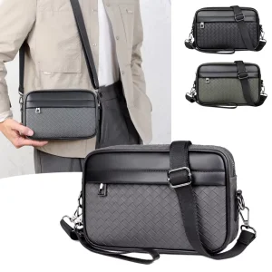 Men’s Casual Sports Shoulder Bag Outdoor Crossbody Portable Multifunctional Small PU Bag