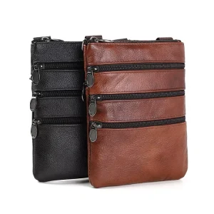 Men’s Casual Vintage Style Real Cow Genuine Leather One Shoulder Crossbody Bag
