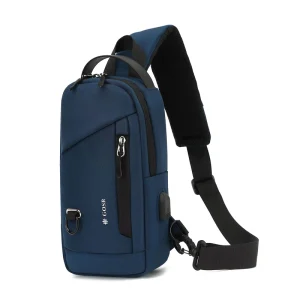 Mens Chest Bag Crossbody Shoulder Waist Sling Backpack Trendy Zipper Closure Breathable Antibacterial Lightweight Ultra-Light