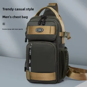 Men’s Chest Bag Large Capacity Crossbody Shoulder Bag Multifunctional Breathable Wear-Resistant