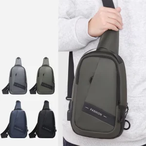 Men’s Chest Bag Multifunctional Casual Shoulder Bag Large Capacity Waterproof Portable Sports Bag