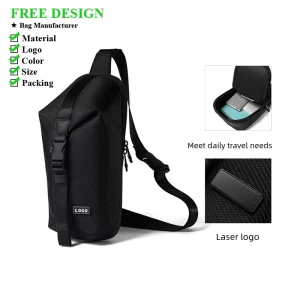 Men’s Chest Bag Multifunctional Fashion Crossbody Bag Carbon Fiber Texture Shoulder Bag