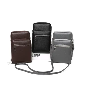 Men’s Chest Bag PU Shoulder Bag Crossbody Backpack Sling Sports Casual Package Messenger Travel Leather Waterproof Male