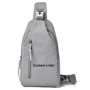Men’s Chest Bag Solid Color Shoulder Bag Sport Casual Crossbody Sling Bag Nylon Custom Logo