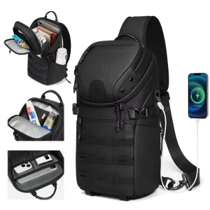Men’s Chest Bag Suitable for 12.9 Inches Pad Wear Resistant Water Repellent Portable Shoulder Bag College Student Crosssbody Bag