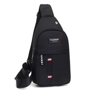 Men’s Chest Bag Travel Fanny Pack Casual Small Backpack Sports Trend Solid Color One Shoulder Messenger Bag Fashion Zipper
