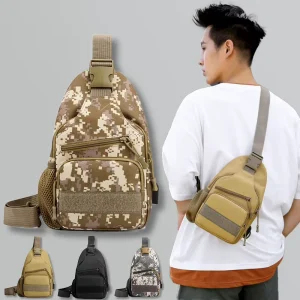 Men’s Chest Bag Waterproof Nylon Outdoor Cross-body Tactical Sling Bag