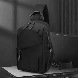 Men’s Chest Bag Waterproof Polyester Sling Crossbody Bag with Anti-Theft Feature