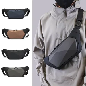 Men’s Chest Bag Waterproof Waist Bag Running Belt Bag Travel Side Bag