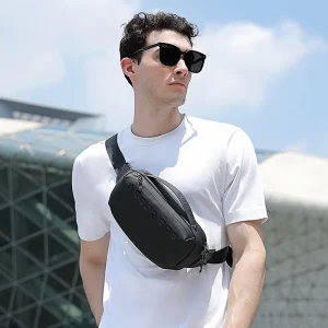 Men’s Chest Crossbody Bag Oxford Cloth Breathable Lightweight Small Capacity Daily Mobile Phone Bag