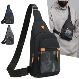 Men’s Chest Crossbody Bag Zipper Closure Breathable Outdoor Hiking Cycling Sling Shoulder Bag Summer Sports