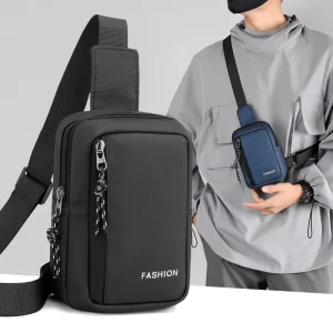 Men’s Chest Sling Shoulder Bag Waterproof Anti-Theft Crossbody Bag for Men