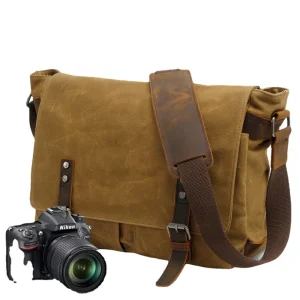 Men’s Classic Casual Canvas Vintage Crossbody Messenger Bag Waterproof Durable for Work Outdoor Shoulder Bag MOCHILA