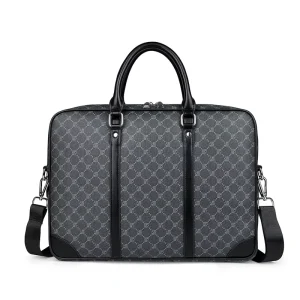 Men’s Classic Designer PVC Laptop Briefcase Crossbody Bag Large Capacity Durable Versatile Trendy Handbag