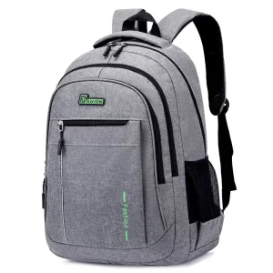 Men’s College Student Large Capacity Backpack Anti-Theft Zipper Polyester Simple Business Design Letter Leisure Laptops