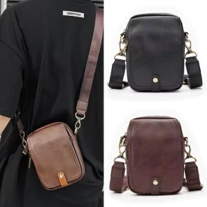 Men’s Compact Chest Bag Small Size Lightweight Crossbody Bag for Cell Phone Wallet Cards Outdoor Daily Use