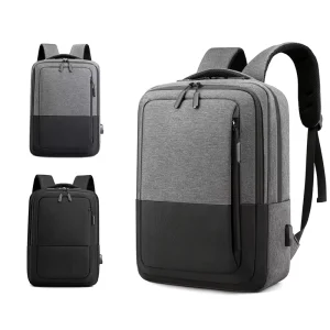 Men’s Computer Business Laptop Backpack Denim Polyester Zipper Closure Breathable Waterproof 36-55L Capacity Air Cushion