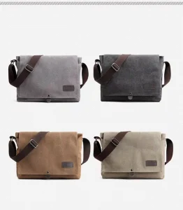Men’s Convenient Fashion Large Capacity Shoulder Canvas Tote Bag with Custom Logo