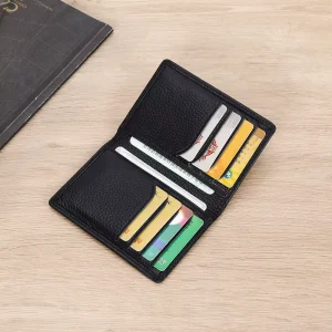 Men’s Cork Bifold Business Card Holder Customized Solid Color Anti-magnetic RFID Credit Holder Large Capacity