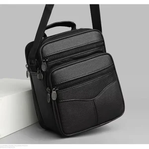 Men’s Cowhide Crossbody Bag Single Shoulder Portable Large Capacity Genuine Leather Handbag Business Bags Briefcase
