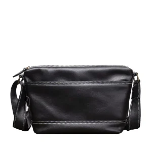 Men’s Cowhide Leather Soft Crossbody Backpack Casual Postman Bag