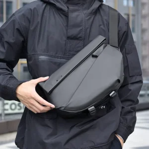 Men’s Crossbody Bag Casual Chest Bag Simple Versatile Large Capacity Work Office Commute Shoulder Bag