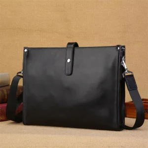 Men’s Crossbody Bag Genuine Leather Men’s Bag Shoulder Bag Business Briefcase A4 File Bag Computer Cover Layer Cowhide