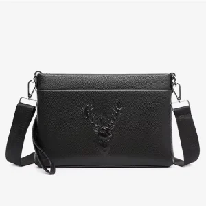 Men’s Crossbody Bag Genuine Leather Summer Fashion Multifunctional Soft Clutch Casual Simple Shoulder Bag for Men