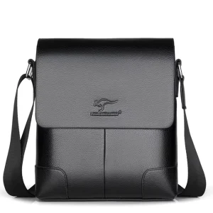 Men’s Crossbody Bag High Quality PU Leather Casual Business Letter Black/Brown Daily