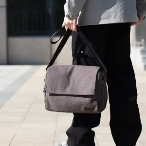 Men’s Crossbody Bag Large Capacity Canvas Casual Shoulder Bag Student Class commuter Waterproof Breathable Ultra lightweight