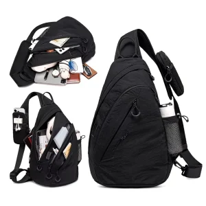 Men’s Crossbody Bag Multifunctional Large Capacity Waterproof Shoulder Bag Outdoor Commuting Leisure Travel Men’s Chest Bag