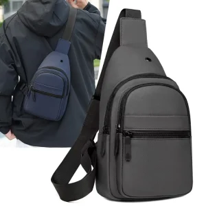 Men’s Crossbody Bag Outdoor Sports Fitness Bag Waterproof Multi Pocket Men’s Chest Bag Shoulder Bag