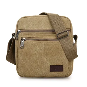 Men’s Crossbody Bag Single-shoulder Bag Casual Fashionable Sporty Business Storage Bag Canvas