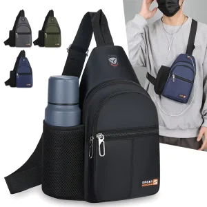 Men’s Crossbody Chest Bag Large Capacity Casual Oxford Cloth Shoulder Bag Fashionable Trendy Single Shoulder