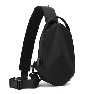 Men’s Crossbody Chest Bag PU Nylon Fashion Streetwear Sports CarStyle High-Capacity Earthquake-Resistant Outdoor Anti-Theft