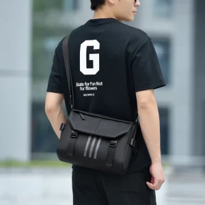 Men’s Crossbody Shoulder Bag Water repellent Large Capacity Casual Simple Polyester Business Travel Bag
