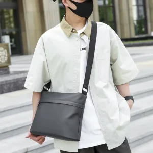 Men’s Crossbody Shoulder Bag Winter Durable Oxford Solid Color Polyester Lining Large Capacity Urban Simplicity Korean
