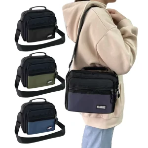 Men’s Crossbody Shoulder Bags Fashion Casual Handbags Small Sling Pack for Work Business Satchel Purse