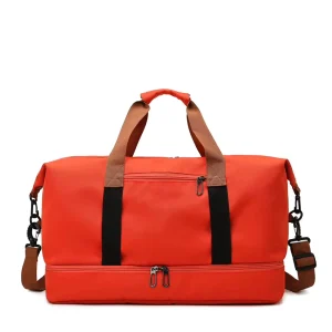 Men’s Custom Black Workout Overnight Duffle Bag Embroidered Polyester & Oxford Material Waterproof Zipper Closure