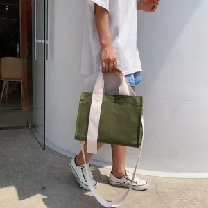Men’s Custom Crossbody Tote Bag Canvas Multifunctional Shoulder Bag