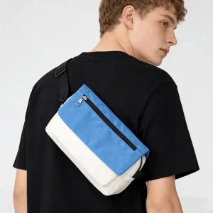 Men’s Custom Logo Crossbody Messenger Bag Durable Lightweight Waterproof Nylon Zipper Pocket for Outdoor Use