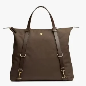 Men’s Custom Luxury Canvas Tote Bag Durable Business Travel Shoulder Bag with Zipper Closure Polyester Lining