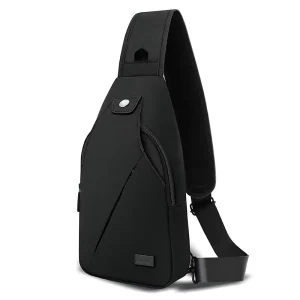 Men’s Customizable PU Chest Bag Waterproof Minimalist Crossbody Outdoor Canvas Bag Phone Accessory Compatibility