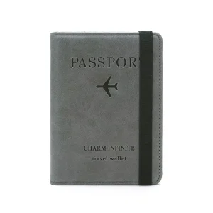 Men’s Customizable PU Leather RFID Blocking Passport Cover Case Certificate Bags